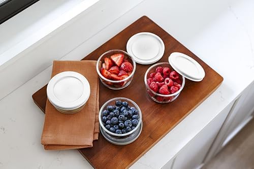 6-Piece Glass Food Storage Containers Set (3 Containers + 3 BPA-Free Lids) | 2-Cup, Leakproof | Microwave, Freezer, Oven & Dishwasher Safe | Ideal for Meal Prep & Pantry Organization