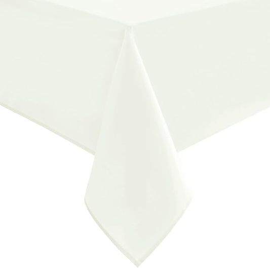 Hiasan Ivory Tablecloth Square - Waterproof and Spillproof Washable Fabric Table Cloth for Card Tables, 54 x 54 Inch