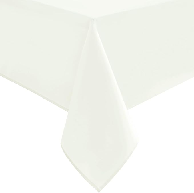 Hiasan Ivory Tablecloth Square - Waterproof and Spillproof Washable Fabric Table Cloth for Card Tables, 30 x 30 Inch