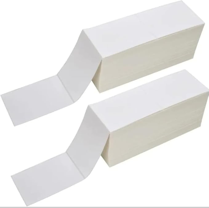 Sale4Less 3000 Fanfold 4 x 6 Direct Thermal Shipping Labels - Label Compatible DYMO Label writer Rollo & Zebra with Perforated line for Thermal Printers labels - Commercial Grade - Manufactured By UPS