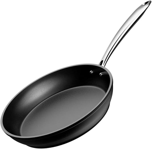 Frying Pan 10 Inch, Nonstick Frying Pan for Induction, 5-Ply Non Toxic Skillet with Stainless Steel Handle, Hard Anodised Aluminum Cookware, Oven Proof, Suitable for All Hobs