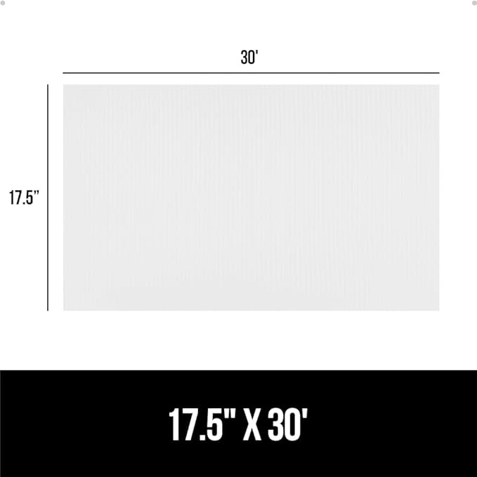 GORILLA GRIP DuraGuard Shelf Liner, 17.5x30 Non-Adhesive Cabinet Liners for Kitchen Drawers, Shelves, Refrigerator, Pantry Storage, Bathroom Closet, Durable Waterproof BPA Free Ribbed Plastic, White