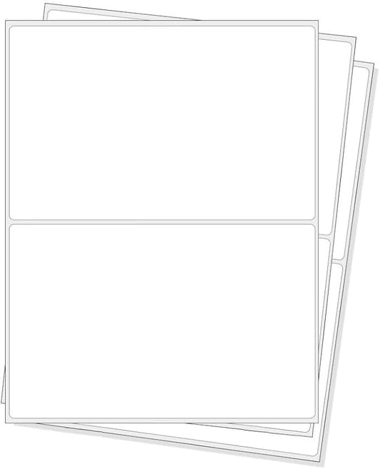 RBHK Half Sheet Self Adhesive Shipping Labels for Laser & Inkjet Printers, 2000 Labels, Rounded Corner (1000 Sheets)