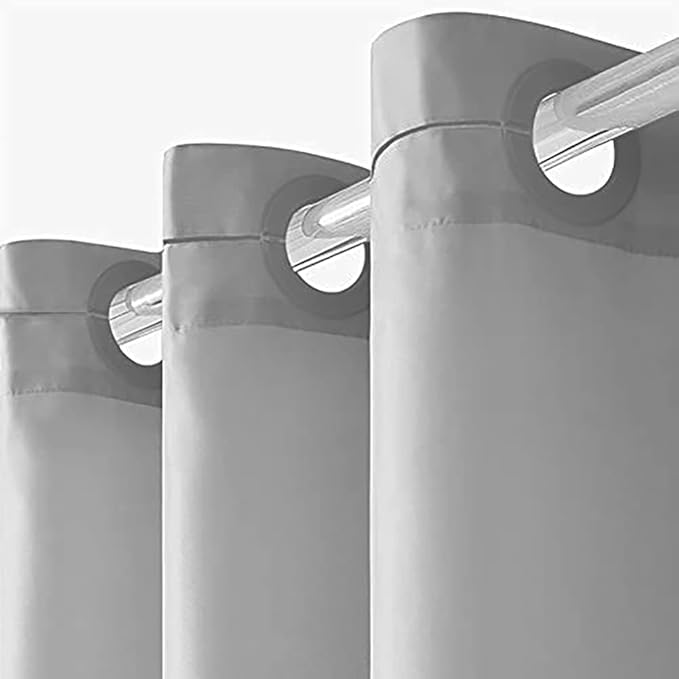 Light Grey Shower Curtain No Hooks Needed,Polyester Fabric Long Shower Curtain Liner 78 Length with 10 Plastic Split Grommets,Machine Washable & Waterproof Bathroom Curtains for Hotel,78x78 Inch