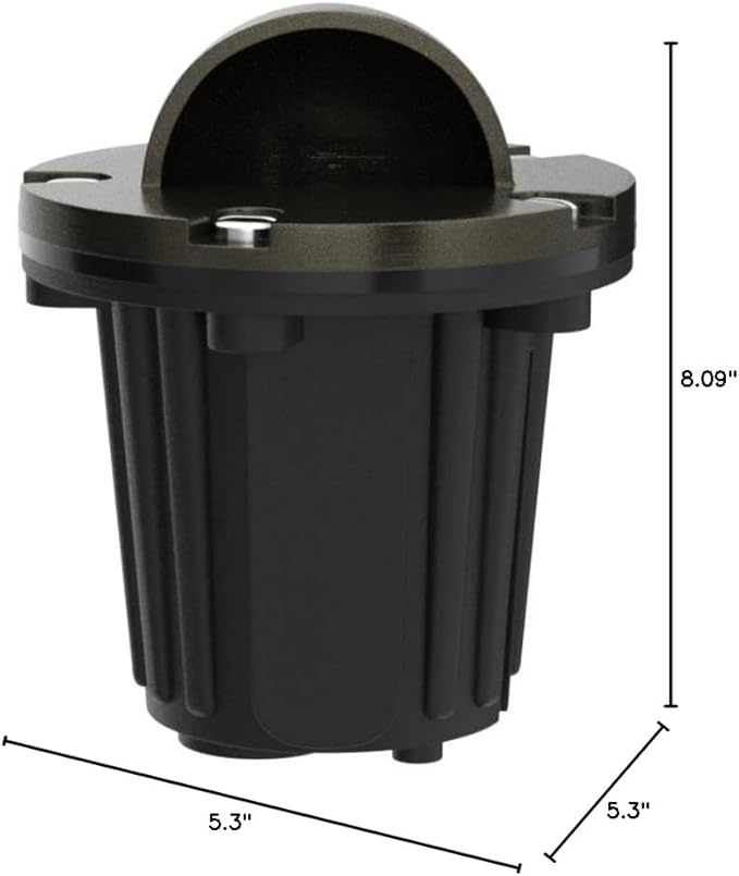 MALORY Brass Top Cover Landscape Well Lights,（6‘’H 12V Low Voltage Outdoor In Ground Lights,Landscape Lighting for Pathway, Driveway and Garden (Beacon Top, 1-Pack with Bulb)