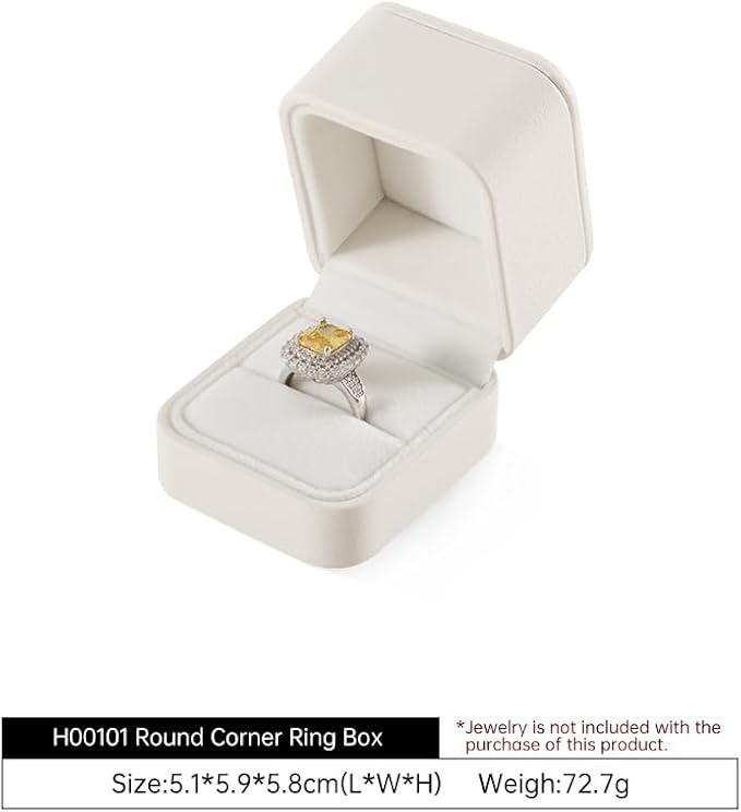Ring Boxes, Leather Ring Jewelry Box,Ivory Ring Box For Jewellery Store，Luxury Jewelry Gift Box，Premium Ring Holder Box
