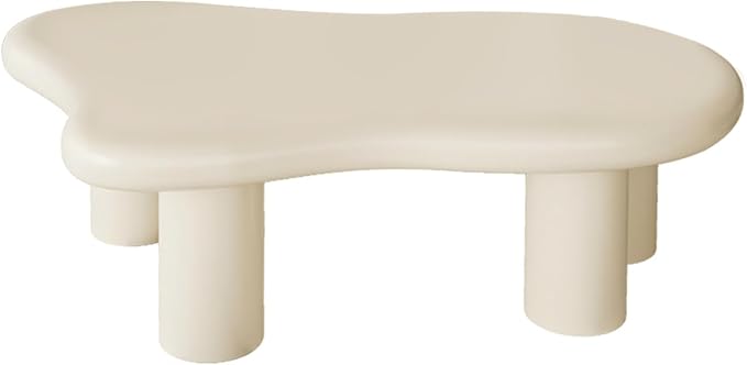 Modern 47 Inch Cloud Shaped Coffee Table for Living Room Beige