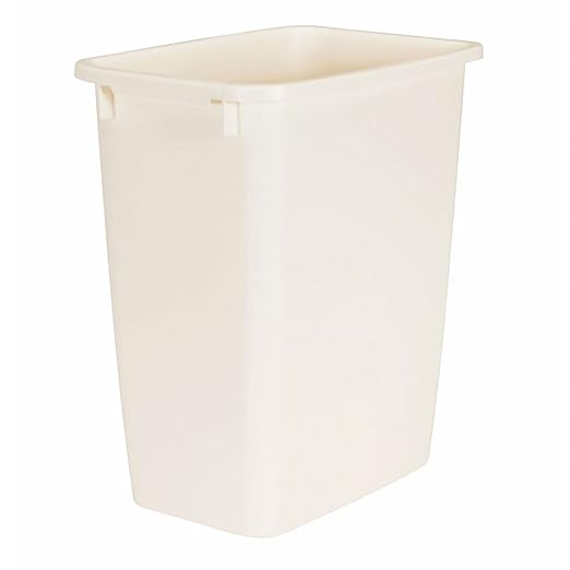 Rubbermaid 21 Quart Traditional Kitchen Bathroom and Office Rectangular Plastic Open Wastebasket Trash Can Bisque