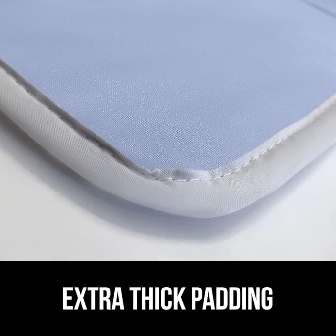 GORILLA GRIP Ironing Mat, Portable Iron Pad, Magnetic Cover and Padding for Top of Washer, Dryer, Tabletop, Countertop, Silicone Coating and Scorch Resistant, Travel Size 28 x 24 in, Blue