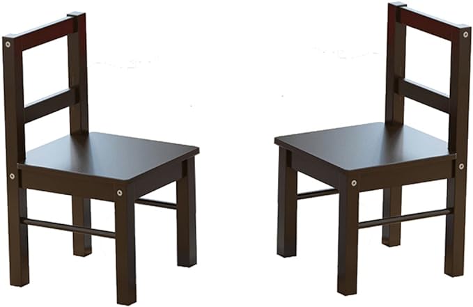 UTEX Child's Wooden Chair Pair for Play or Activity, Set of 2, Espresso …