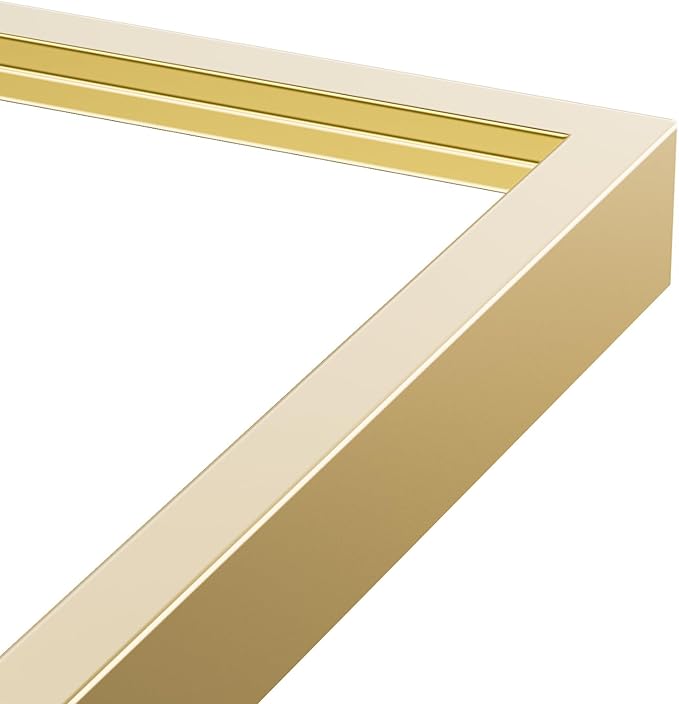 OLIXIS Full Length Gold Mirror 59.2"x16" for Bedroom, Full Body Mirror with Stand, Hanging or Leaning for Wall, Aluminum Alloy Thin Frame Floor Standing for Living Room, Long