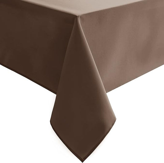 Hiasan Tan Rectangle Tablecloth - Waterproof Washable Polyester Fabric Table Cloth for Buffect Dining Birthday Party Wedding, 54 x 80 Inch