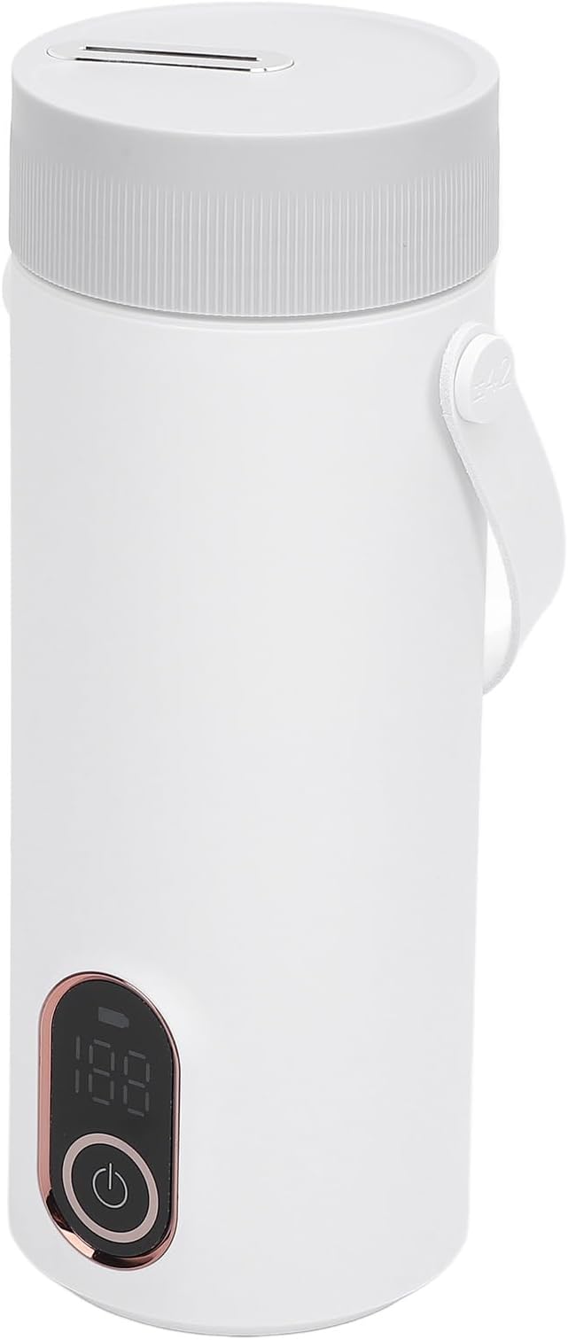 Small Electric Tea Kettle, Rechargeable Portable 304 Stainless Steel Travel Hot Water Boiler with 4 Temperature Settings, Cordless Use for Coffee Tea Milk, No BPA, No Odor, Long