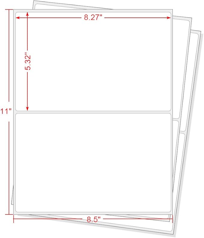 MFLABEL® Round Conrner Half Sheet Shipping Labels 2-UP Click-n-Ship Mailing Postage Labels(4000Labels)