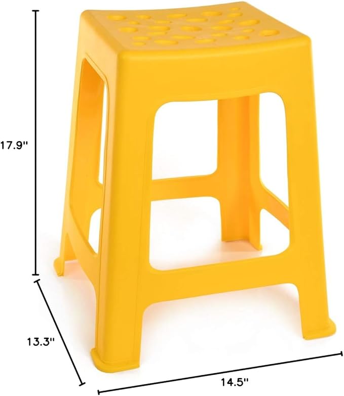 Mintra Home Light Duty Plastic Stools 2pk (18in Height, Yellow)