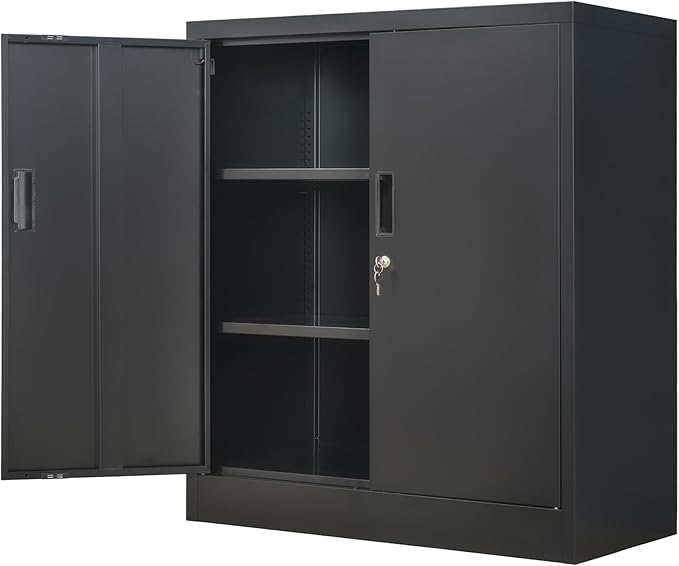 Storage Cabinet, 36 Inch Tall Metal Storage Cabinet with Doors and Shelves,Heavy Duty Metal Cabinet, Pantry Cabinets for Kitchen Storage, Garage Cabinet for Living, Dining Room.