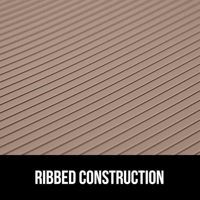 GORILLA GRIP DuraGuard Shelf Liner, 17.5x20 Non-Adhesive Cabinet Liners for Kitchen Drawers, Shelves, Refrigerator, Pantry Storage, Bathroom Closet, Durable Waterproof BPA Free Ribbed Plastic, Beige