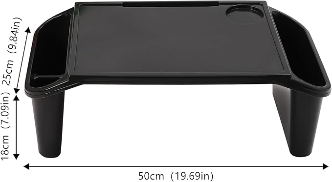 6 Pcs Kids Lap Desk Tray, Plastic Breakfast Lap Desk Trays with Side Pockets and Slot, Portable Lap Table Snack Tray for Eating, Writing, Drawing, Game, 19.69" L x 9.84" W x 7.1" H (6 Colors)