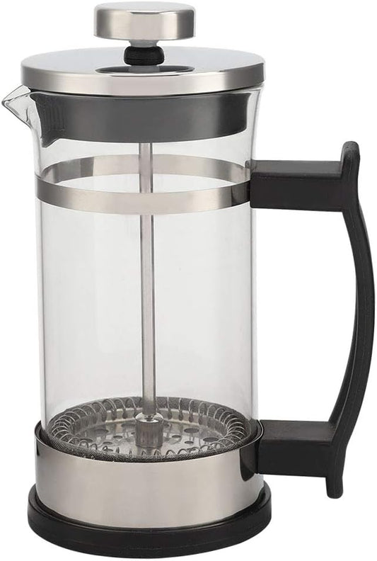 French Press Coffee Maker, 304 Stainless Steel Coffee Press, 350 ml Household Glass Coffee Pot, Tea Maker,Heat Resistant Sturdy, Easy to Clean