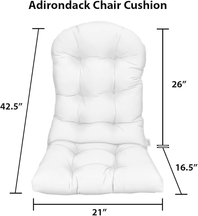 RSH DECOR: Tufted Adirondack Chair Cushion | 42.5” x 21” | All-Weather Spun Fabric | Water and Fade-Resistant | Outdoor Cushion for Patio Furniture | Daelyn Cherry