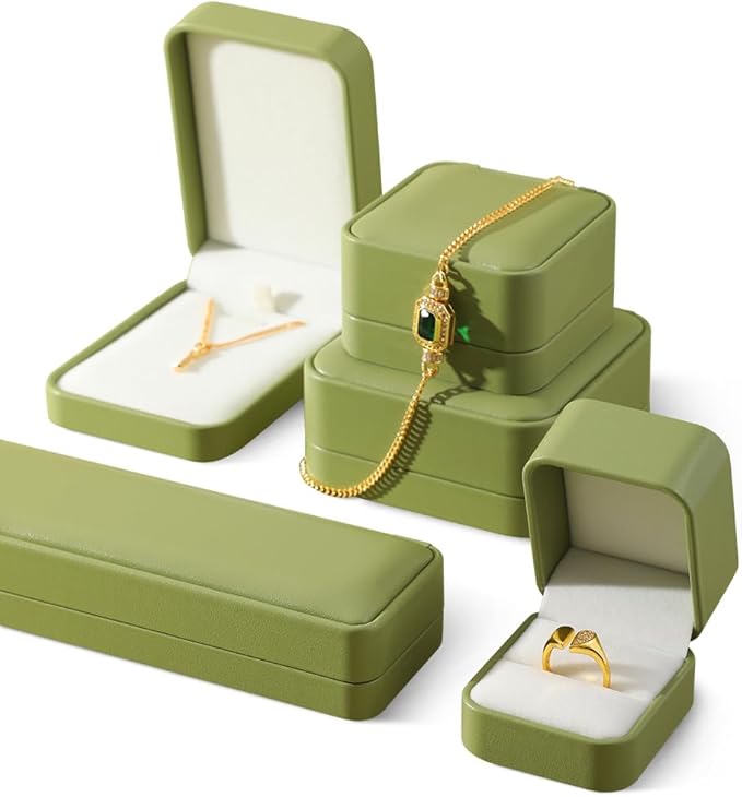 Bracelet Boxes For Jewelry Gift, Leather Bangle Box,Premium Bracelet Holder,Luxury Jewelry Gift Boxes (Green)
