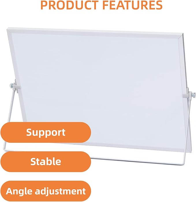 MXG 10" x 14" Double-Sided Portable Magnetic Dry Erase Whiteboard with Stand, 4 Markers, 4 Magnets & 1 Whiteboard Eraser - Ideal for Office, School, Home Memo & to-Do List