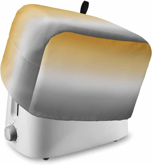 Toaster Cover 2 Slice Yellow and Grey Ombre Toaster Oven Cover with Pockets Gradient Color Dustproof Bakeware Protector Small Kitchen Appliance Dust Covers and Fingerprint Protection for Women