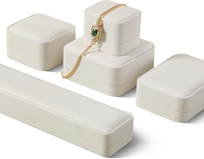 Earring Box, Leather Earring Gift Box,Premium Earring Boxes For Jewelry Gift,Luxury Earring Boxes (White)