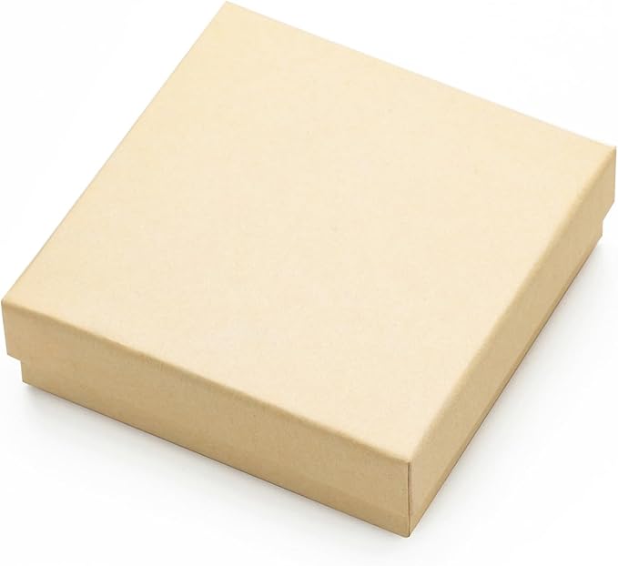 Magicool 20 Pack 3.5x3.5x1 Inch Cardboard Jewelry Boxes,Used for Necklaces,Bracelets,Earrings,Jewelry,Small Gift Packaging,Jewelry Gift Boxes with Lids and Filled with Cotton(Brown)