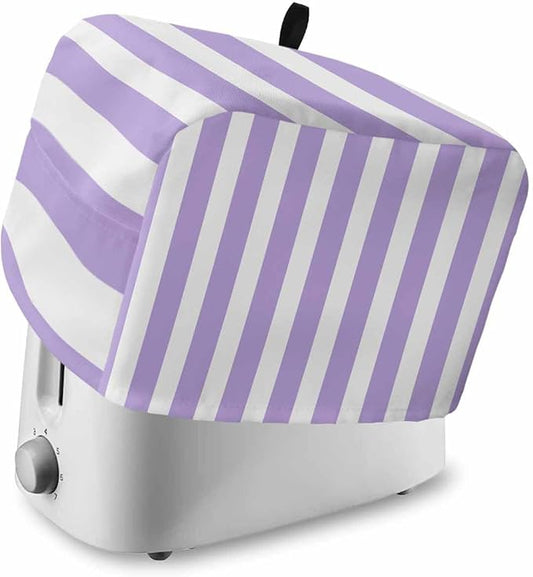 Toaster Cover 2 Slice Purple Stripes Toaster Oven Cover with Pockets Simple Style Dustproof Bakeware Protector Small Kitchen Appliance Dust Covers and Fingerprint Protection for Women