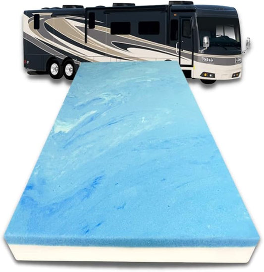 FoamRush 3-Inch Bunk (28" x 72") Gel Memory Foam RV Mattress Replacement, Medium Firm, Comfort, Pressure Relief Support, Made in USA, Travel Camper Trailer Truck, Cover Not Included