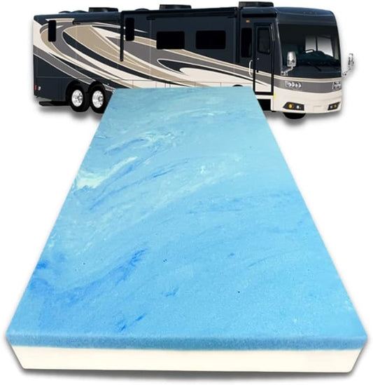 FoamRush 3-Inch Bunk (28" x 75") Gel Memory Foam RV Mattress Replacement, Medium Firm, Comfort, Pressure Relief Support, Made in USA, Travel Camper Trailer Truck, Cover Not Included