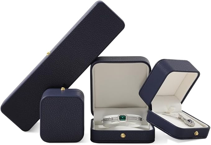 Bracelet Box, Leather Gift Box For Women,Premium Jewelry Boxes,Luxury Bangle Box (Dark Blue)