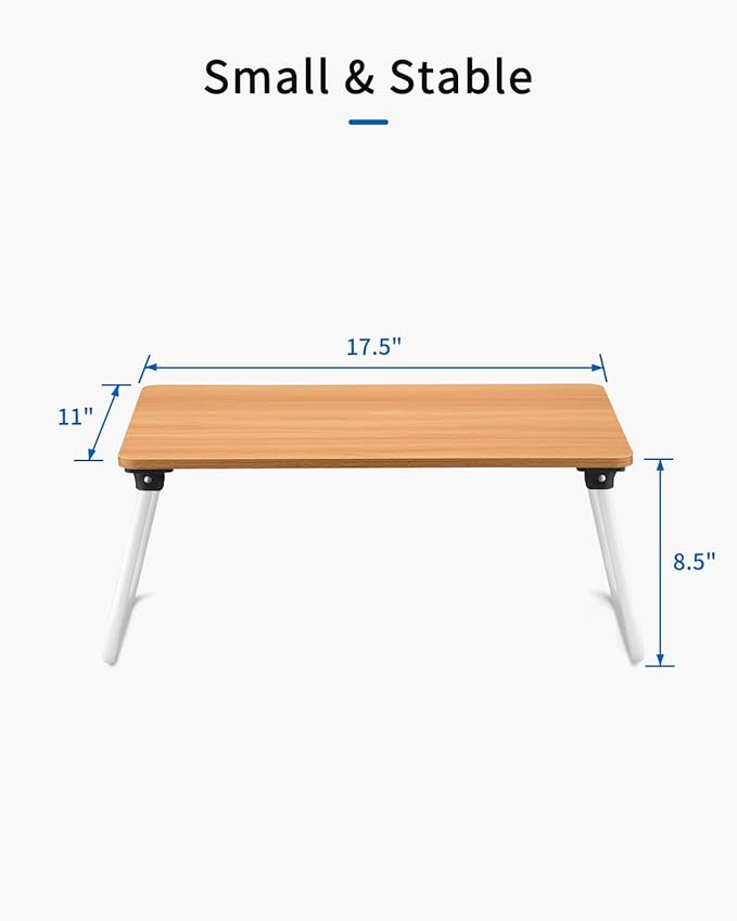 Ruxury Folding Lap Desk Laptop Stand Bed Desk Table Tray, Breakfast Serving Tray, Portable & Lightweight Mini Table for Sofa Couch Floor - Wood