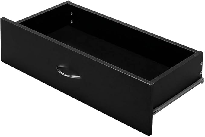 Black Night Stand, Bedside Table/Nightstand with 4 Drawers, Compact Side Table for Bedroom, College Dorm & Living Room, Wooden End Table Bedroom
