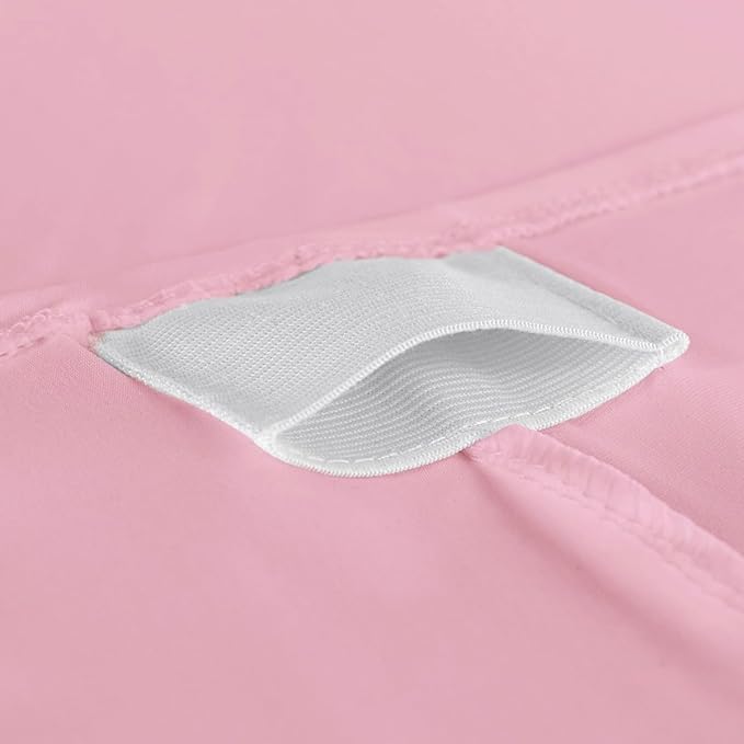 2 Pack 4FT Pink Spandex Tablecloth Stretch Fitted Table Cover for Rectangular Table Event, Wedding, Banquet and Parties