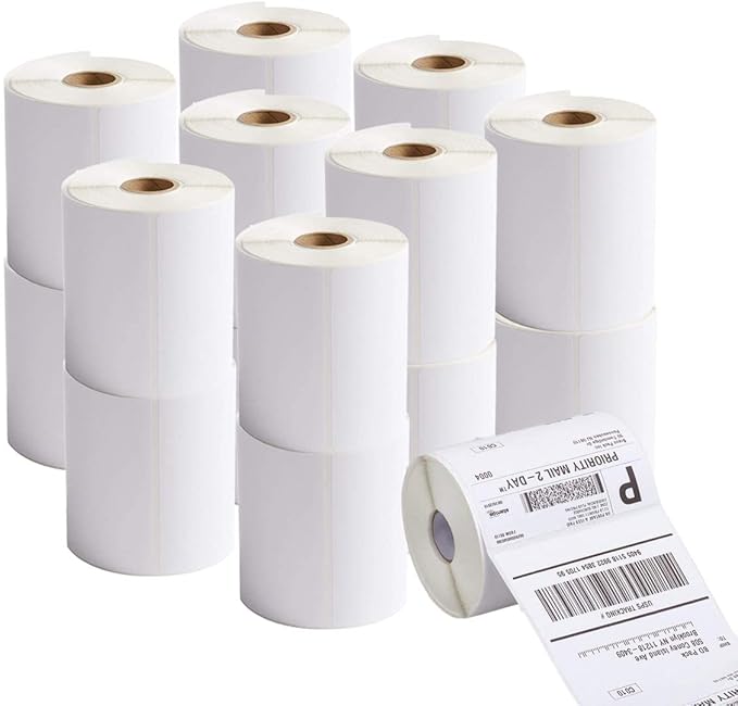 RBHK 100 Rolls 4x6 Direct Thermal Labels for Zebra Printer, 250 Blank Shipping Labels per Roll (100 Rolls)
