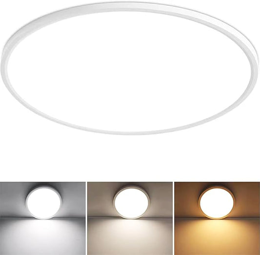 20 Inch Led Ceiling Light, 46W 4600lm Ceiling Light Fixture with 3 Color Temperatures 3000k/4000k/6500K, Ultra-Slim Surface Mounted Lighting Fixture for Kitchen Bedroom Dining
