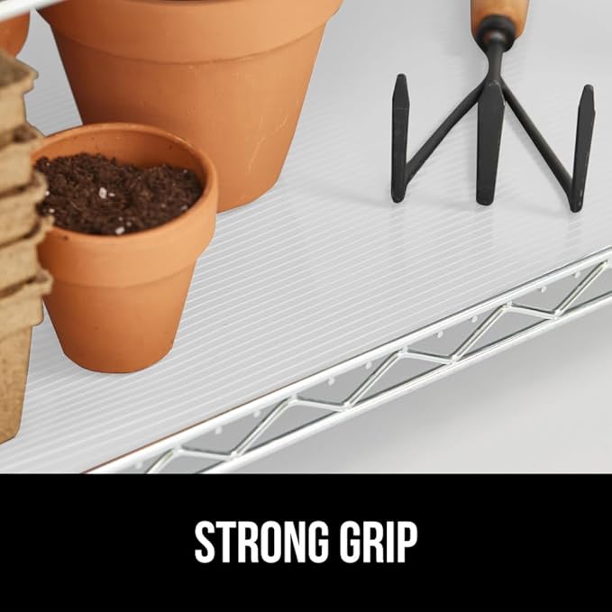 GORILLA GRIP DuraGuard Shelf Liner, 17.5x30 Non-Adhesive Cabinet Liners for Kitchen Drawers, Shelves, Refrigerator, Pantry Storage, Bathroom Closet, Durable Waterproof BPA Free Ribbed Plastic, White
