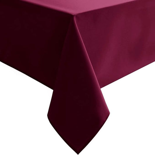 Hiasan Burgundy Tablecloth for Square Tables - Waterproof and Spillproof Washable Fabric Table Cloth for Dining Room Kitchen Party, 30 x 30 Inch