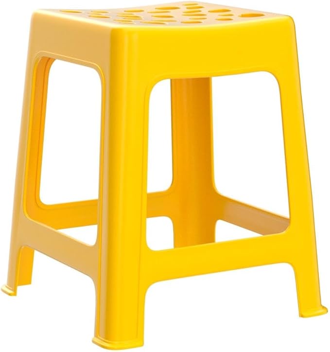 Mintra Home Light Duty Plastic Stools 2pk (18in Height, Yellow)