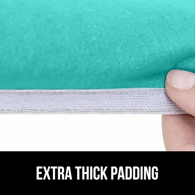 The Original GORILLA GRIP Ironing Board Cover and Pad, Silicone Coating, Thick Scorch Resistant Padding, Heavy Duty Iron Covers Standard Boards, Hook and Loop Fastener Strap, Turquoise, 15x54