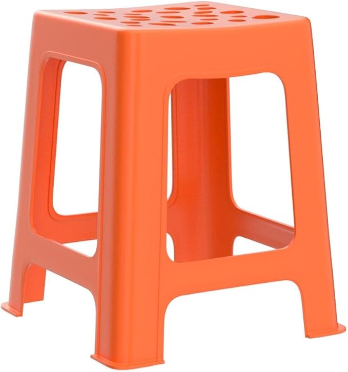 Mintra Home Light Duty Plastic Stools 2pk (18in Height, Orange)