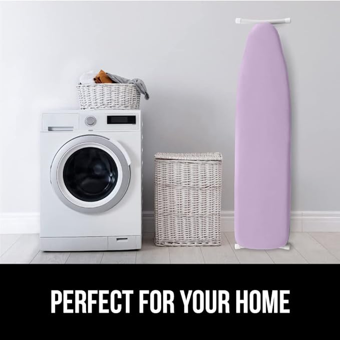 The Original GORILLA GRIP Ironing Board Cover and Pad, Silicone Coating, Thick Scorch Resistant Padding, Heavy Duty Iron Covers Standard Boards, Hook and Loop Fastener Strap, Light Purple, 15x54