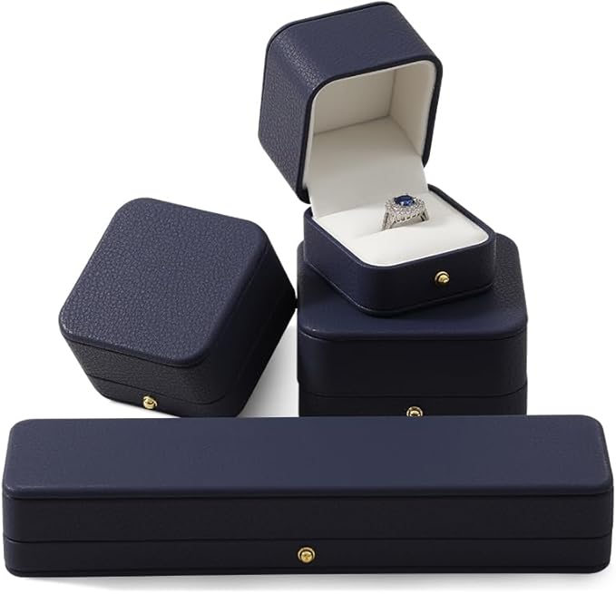 Necklace Box, Leather Gift Box,Premium Jewelry Boxes,Luxury Necklace Boxes For Jewelry Gift,Pendant (Dark Blue)