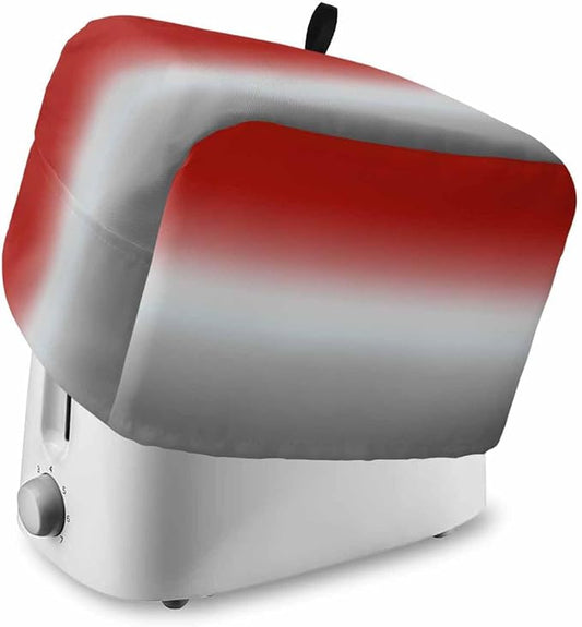 Toaster Cover 2 Slice Red Grey Ombre Toaster Oven Cover with Pockets Gradient Gradual Color Dustproof Bakeware Protector Small Kitchen Appliance Dust Covers and Fingerprint Protection for Women