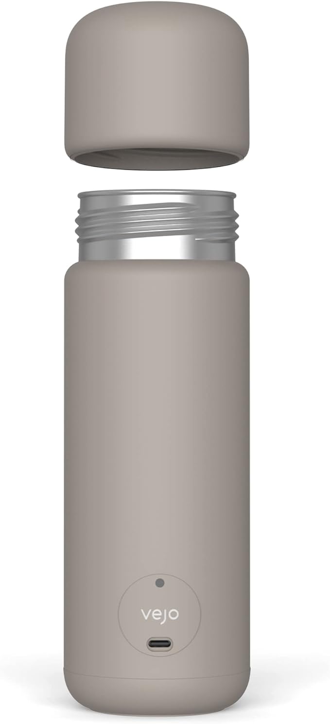 Vejo Personal Blender Powder-Powered Blending System | No Shaking | No Clumps | No Prep | Easy One-Button Design | USB Rechargeable Blender | Grey
