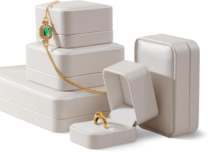 Ring Box Wedding Day, Leather Single Ring Box,Premium Engagement Ring Holder,Luxury Ring Display Case,White Jewelry Box