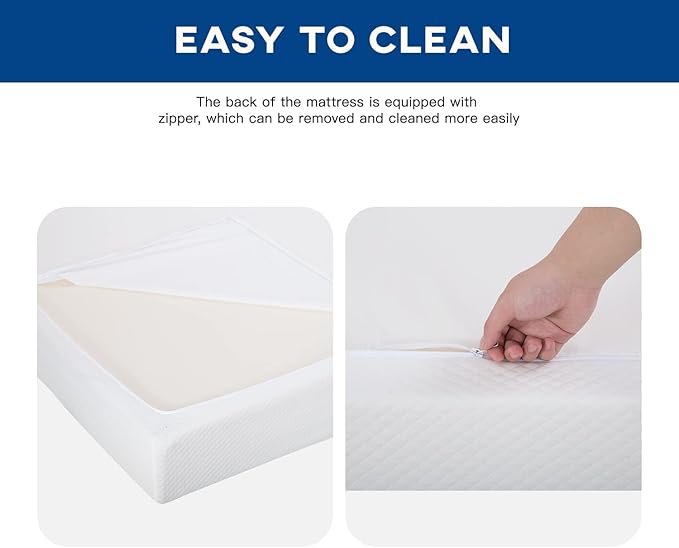 6/8/10/12 inch Gel Memory Foam Mattress for Cool Sleep & Pressure Relief, Medium Firm Mattresses CertiPUR-US Certified/Bed-in-a-Box/Pressure Relieving (10 in, Full) White