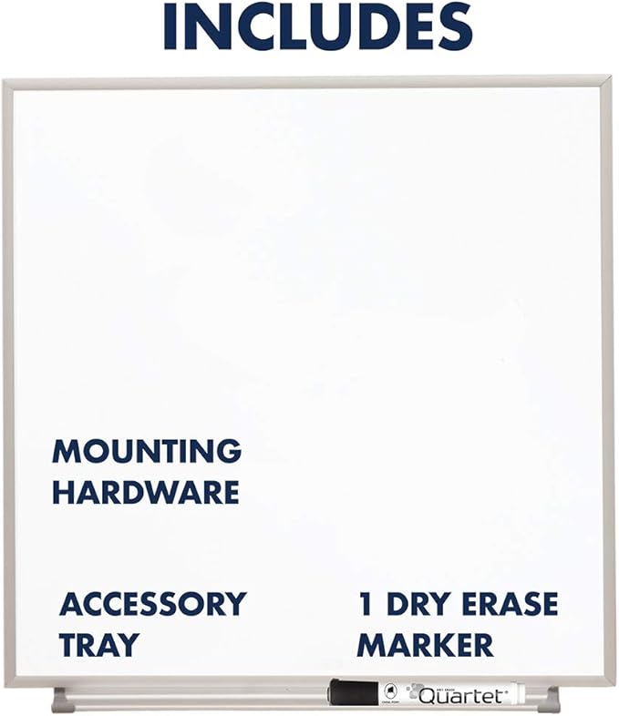 Quartet Matrix Modular Magnetic Whiteboard, 23" x 23", Includes Tray and Marker, Silver Aluminum Frame (M2323)